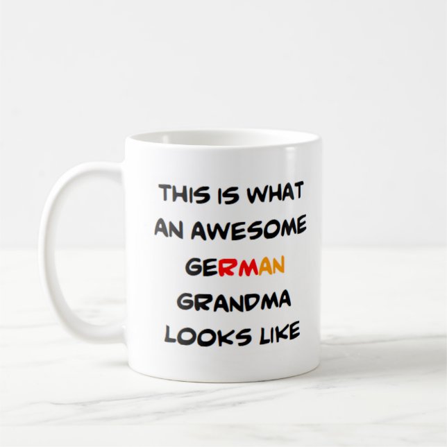 german grandma, awesome coffee mug (Left)