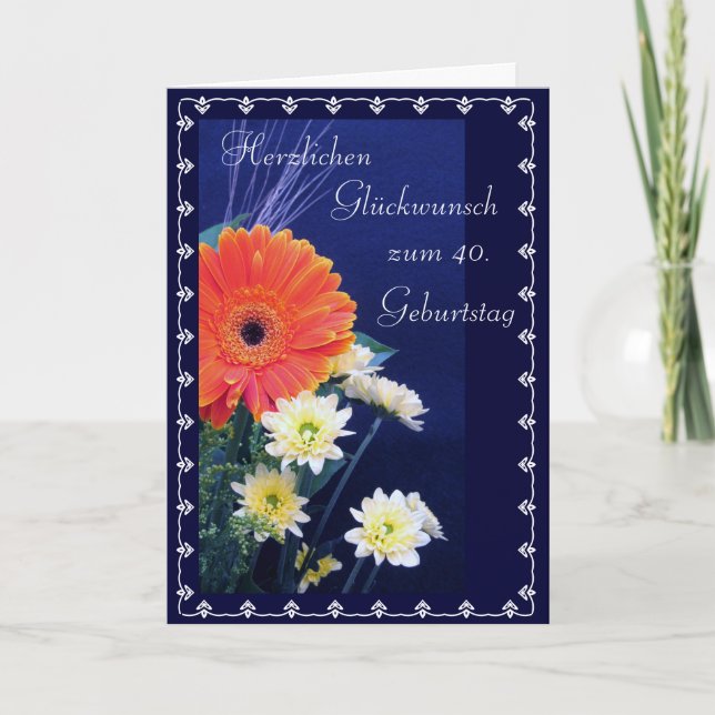 German: Happy 40th / 50th... birthday Card (Front)