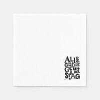 German "Happy Birthday" Lino Print Paper Napkin