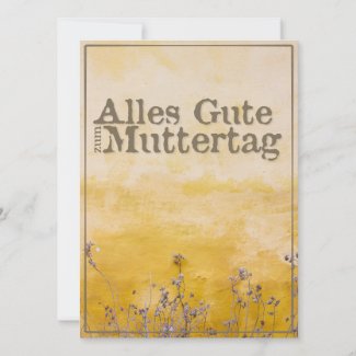 German Happy Mother’s Day on Vintage Flower Meadow