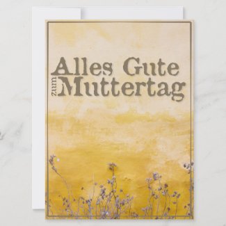 German Happy Mother’s Day on Vintage Flower Meadow