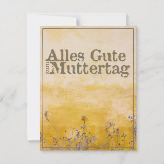 German Happy Mother’s Day on Vintage Flower Meadow