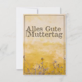 German Happy Mother’s Day on Vintage Flower Meadow