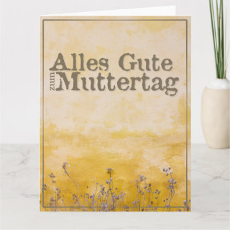 German Happy Mother’s Day on Vintage Flower Meadow Card
