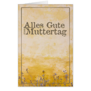 German Happy Mother’s Day on Vintage Flower Meadow Card