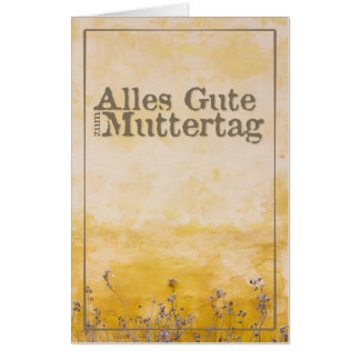 German Happy Mother’s Day on Vintage Flower Meadow Card