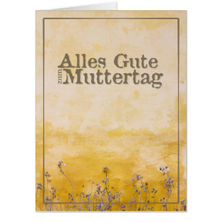German Happy Mother’s Day on Vintage Flower Meadow Card