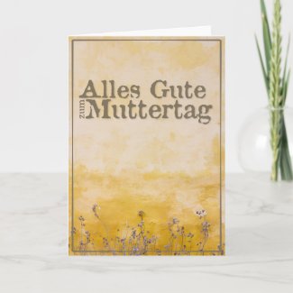 German Happy Mother’s Day on Vintage Flower Meadow