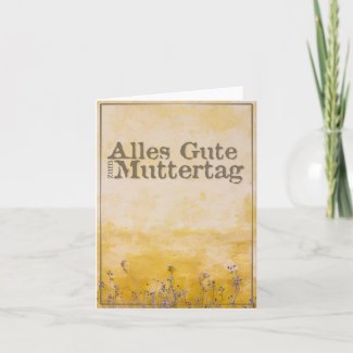 German Happy Mother’s Day on Vintage Flower Meadow