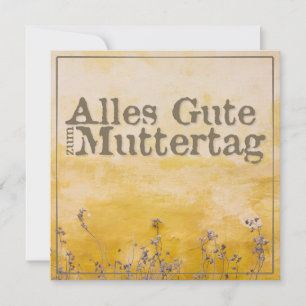 German Happy Mother’s Day on Vintage Flower Meadow Note Card