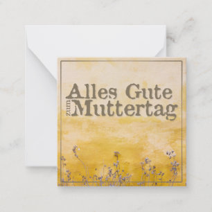 German Happy Mother’s Day on Vintage Flower Meadow Note Card