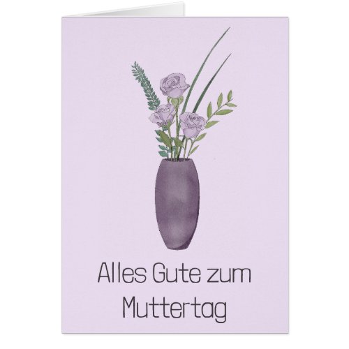 German Happy Mothers Day Purple Rose Bouquet