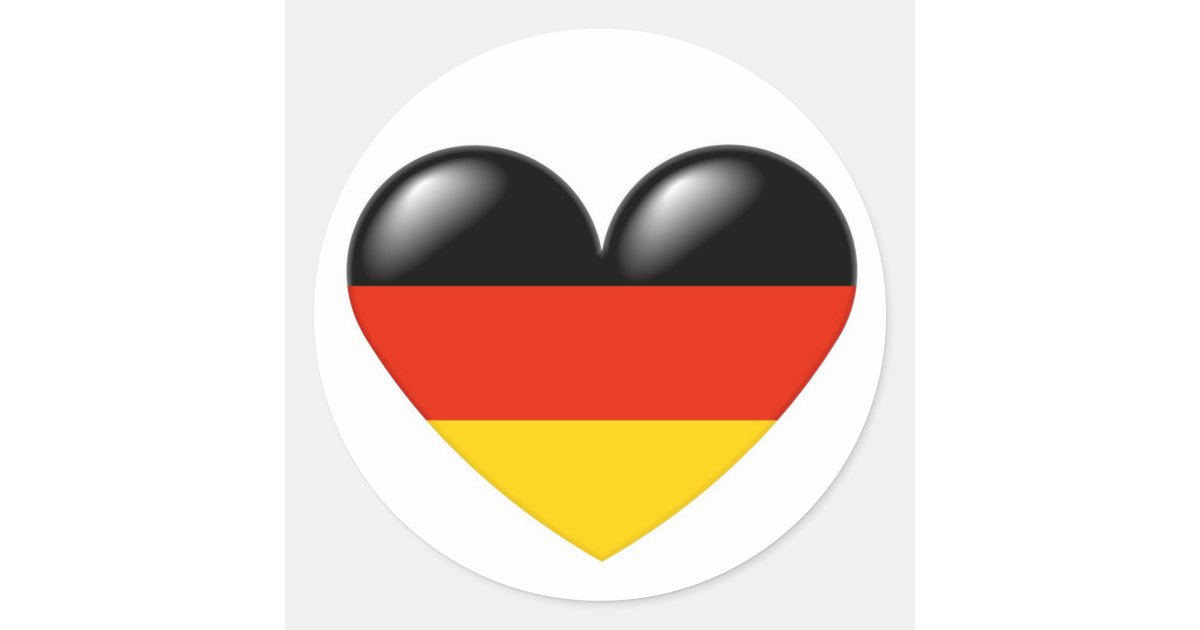 German heart sticker Deutsche Herz Zazzle