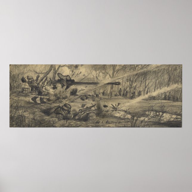 German hit by artillary poster (Front)