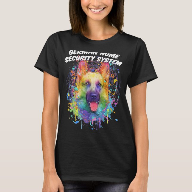 German Home Security System German Shepherd Shepar T-Shirt (Front)
