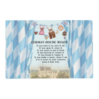 German House Rules Place Mats