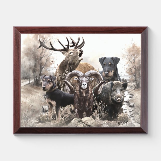 German Hunting Terrier Award Plaque (Horizontal)