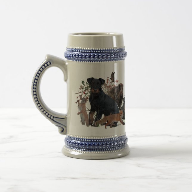 German Hunting Terrier Beer Stein (Left)