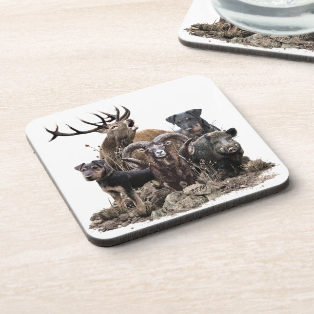 German Hunting Terrier Beverage Coaster (Left Side)