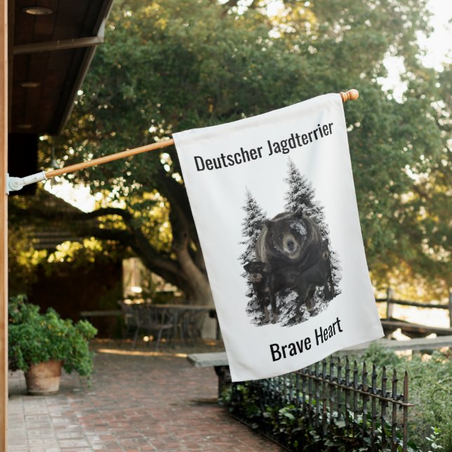 German Hunting Terrier (Jagdterrier)  House Flag (In SItu)