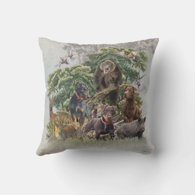 German Hunting Terrier (Jagdterrier)   Outdoor Pil Outdoor Pillow (Back)