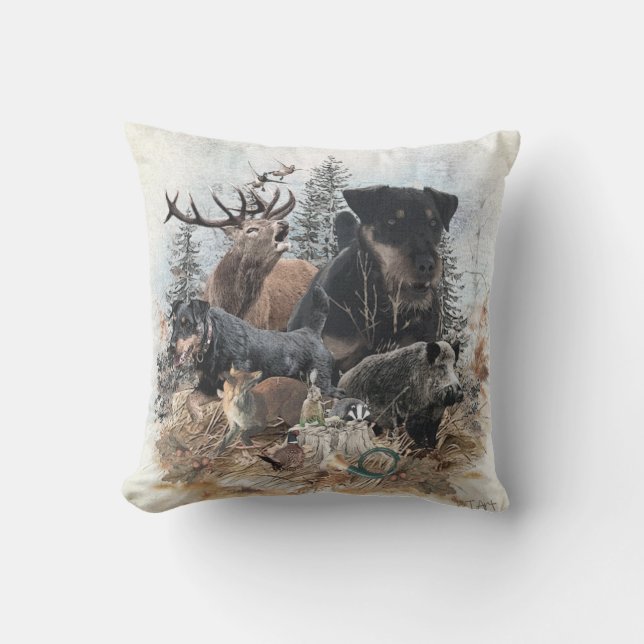 German Hunting Terrier (Jagdterrier)  Outdoor Pillow (Front)