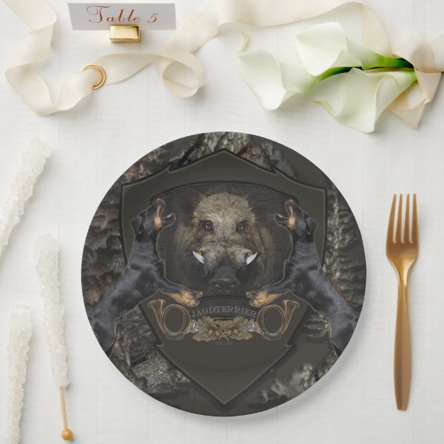 German Hunting Terrier (Jagdterrier)    Paper Plates (Wedding)