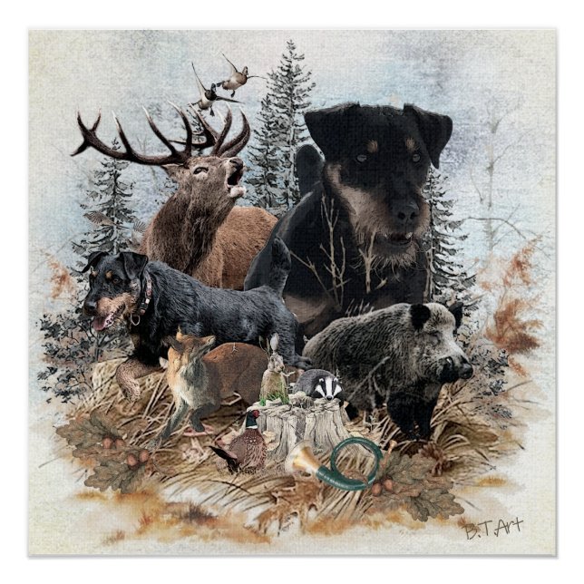 German Hunting Terrier (Jagdterrier) Poster (Front)