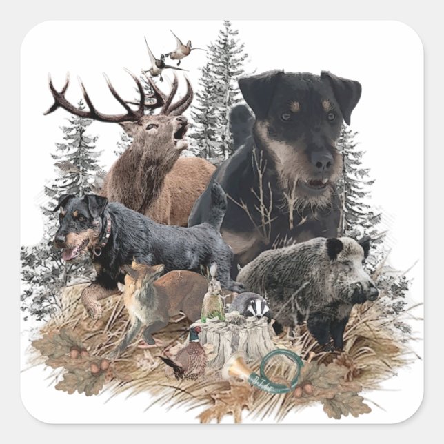 German Hunting Terrier (Jagdterrier)   Square Sticker (Front)