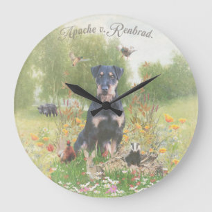 German Hunting Terrier (Jagdterrier) Sticker Paper Large Clock
