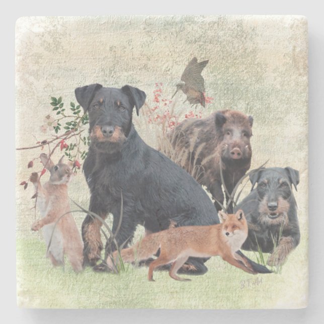 German Hunting Terrier (Jagdterrier)   Stone Coaster (Front)