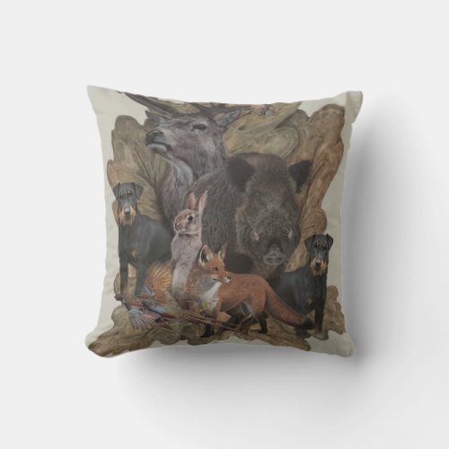 German Hunting Terrier Jagdterrier Tapestry Post Outdoor Pillow