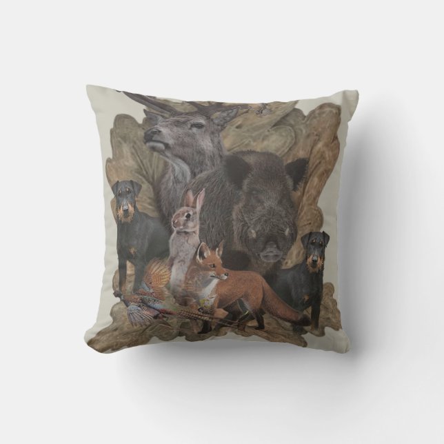 German Hunting Terrier (Jagdterrier) Tapestry Post Outdoor Pillow (Front)