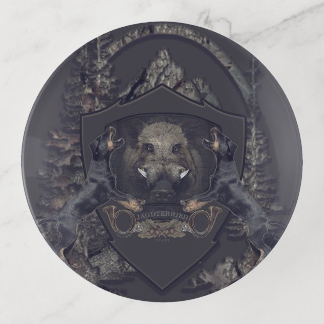 German Hunting Terrier (Jagdterrier)  Trinket Tray (Front)