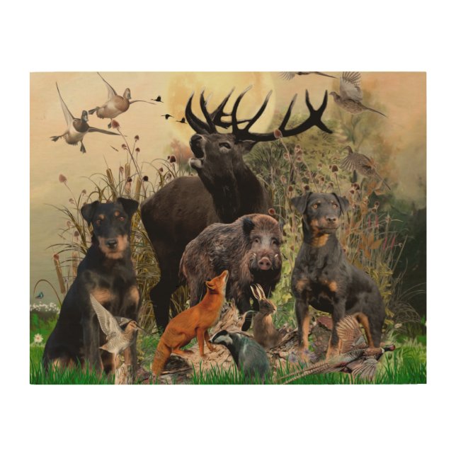 German Hunting Terrier (Jagdterrier)     Wood Wall Art (Front)