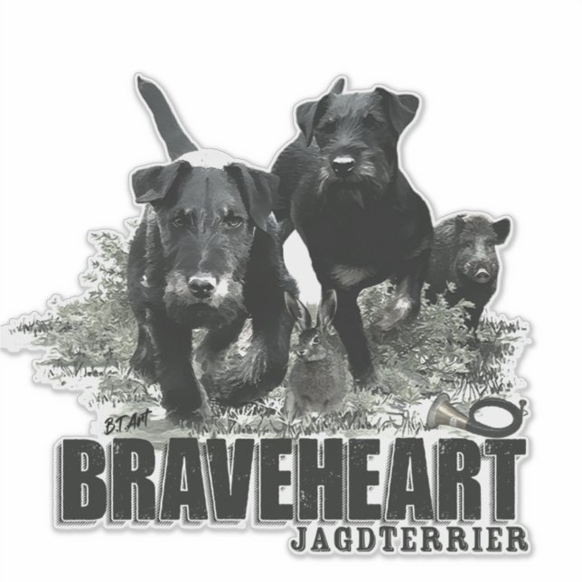 German Hunting Terrier, The Jagdterrier , Art  Sticker (Front)