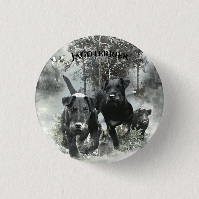 German Hunting Terriers  Button (Front)