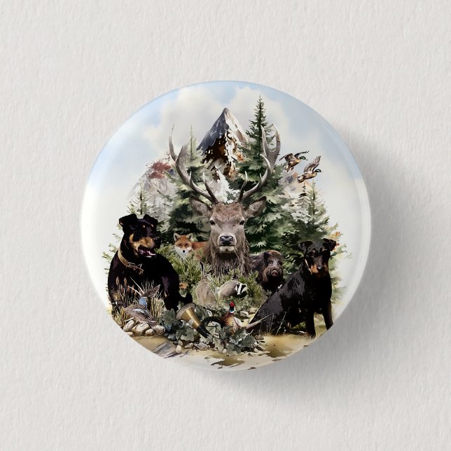 German Hunting Terriers  Button (Front)