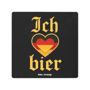 German Ich Heart Bier Oktoberfest Funny Bavarian Metal Print
