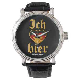 German Ich Heart Bier Oktoberfest Funny Bavarian Watch