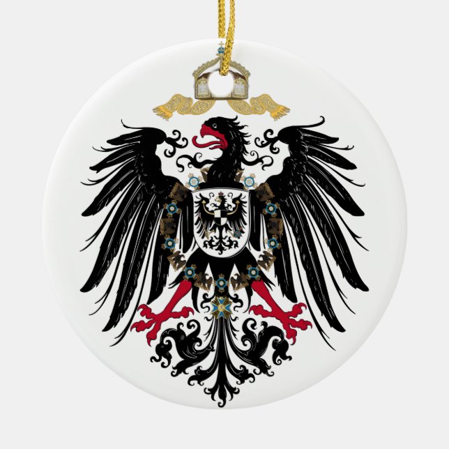 German Imperial Eagle Ceramic Ornament (Front)