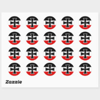 German flag classic round sticker, Zazzle