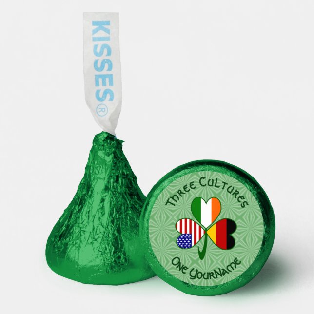 German Irish American Shamrock Personalized Hershey®'s Kisses® (Front)