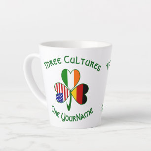 German Irish American Shamrock Personalized Small Latte Mug
