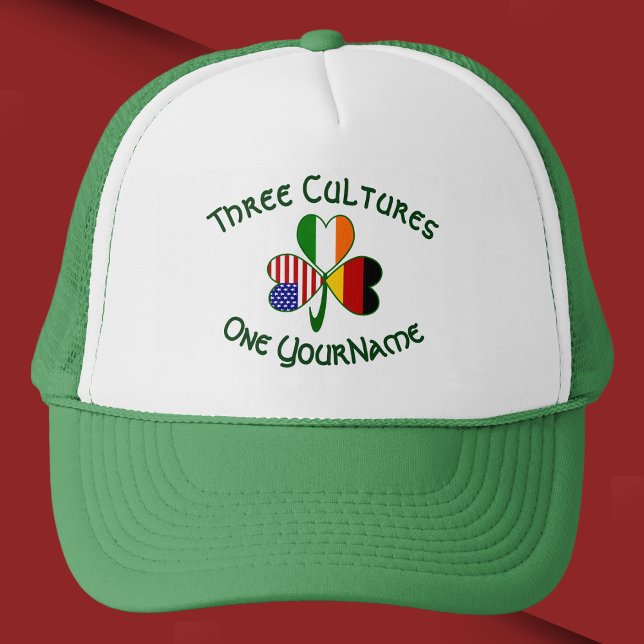 German Irish American Shamrock Personalized  Trucker Hat (Creator Uploaded)