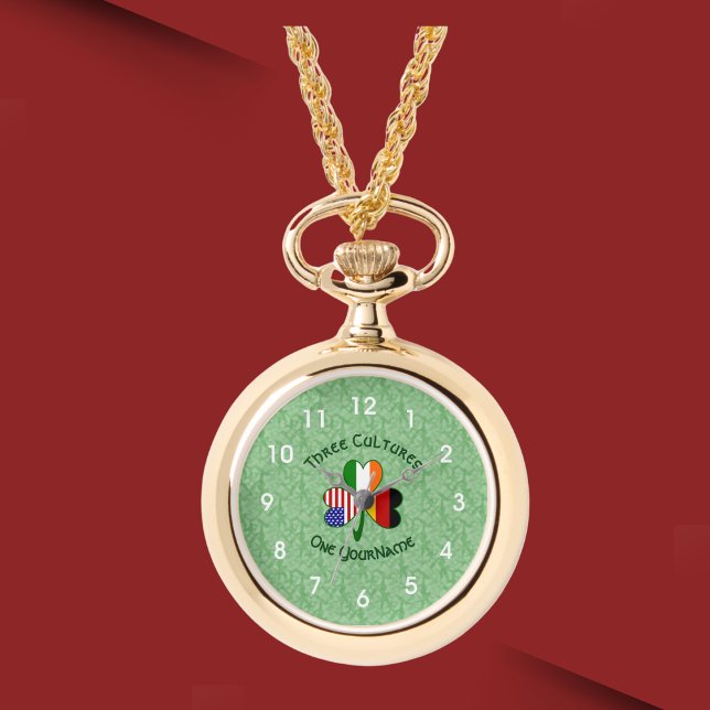 German Irish American Shamrock Personalized Watch (Creator Uploaded)