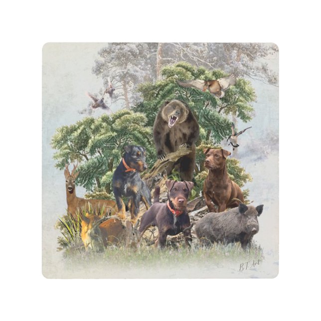 German Jagdterrier , Always ready to hunt   Metal Print (Front)