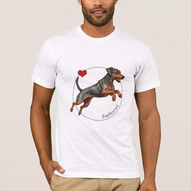 German Jagdterrier Hunter's Portrait T-Shirt (Front)