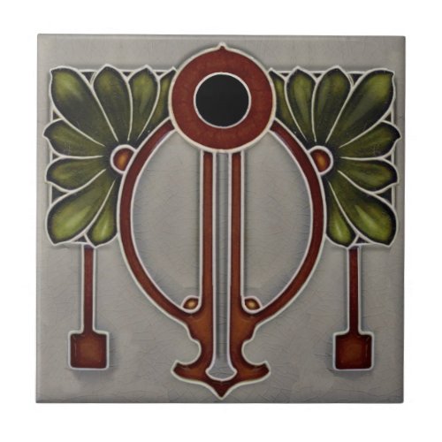 German Jugendstil Art NouveauArt Deco Repro Gray Ceramic Tile