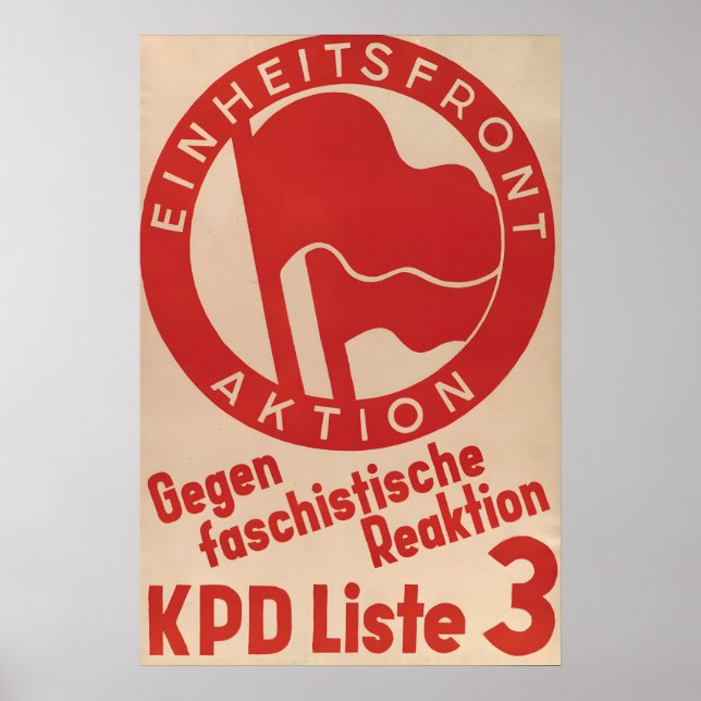 German KPD Election Poster United against fascism (Front)